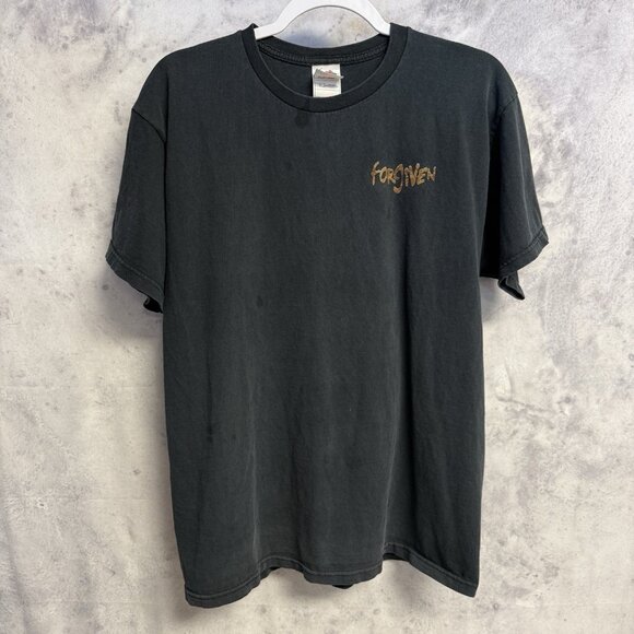 Vintage Forgiven Jesus Religious T Shirt Mens Large Y2K Black Short Sleeve - Picture 3 of 11